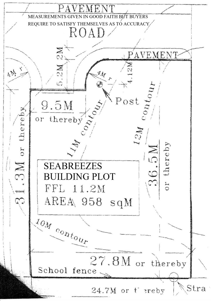 Title Deed & Site Plan | Seabreezes Building Plot For Sale: £22,500.